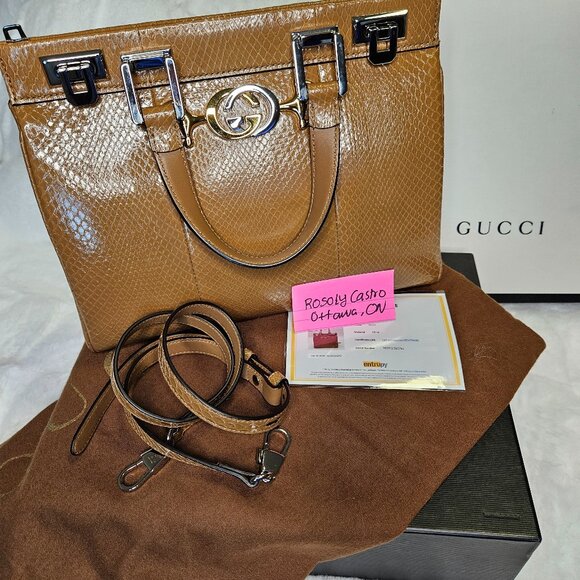 Authentic Rare GUCCI ZUMI IN SNAKE Phyton Skin M Size - Picture 3 of 17